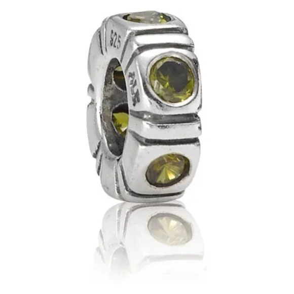 Authentic Pandora Retired Trinity Green CZ Spacer 790368GCZ Sterling Silver - Picture 7 of 7